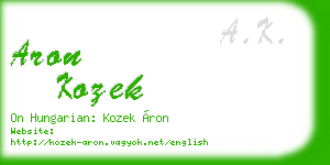 aron kozek business card